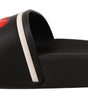 Dolce & Gabbana Black Leather I Love D&G Slides Sandals