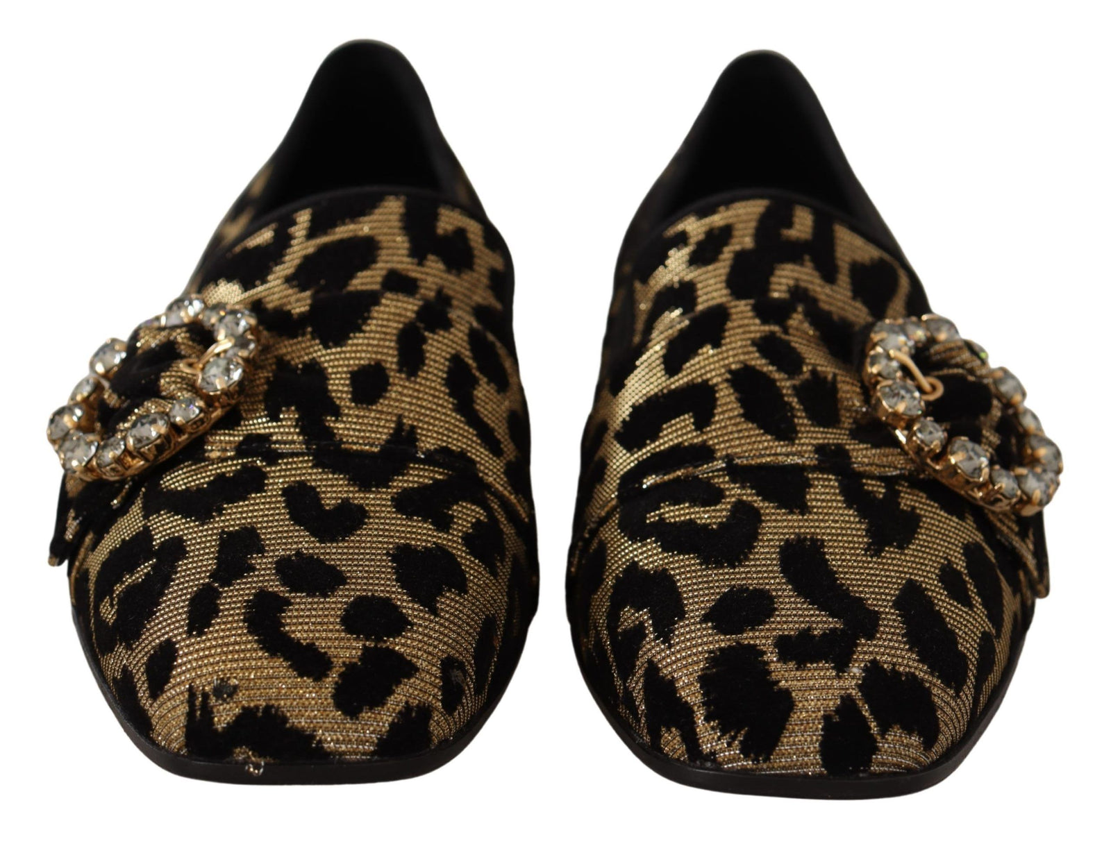 Mocassins élégants Dolce & Gabbana à cristaux et léopard