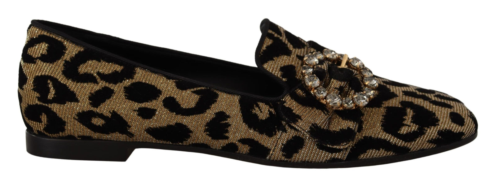 Mocassins élégants Dolce & Gabbana à cristaux et léopard