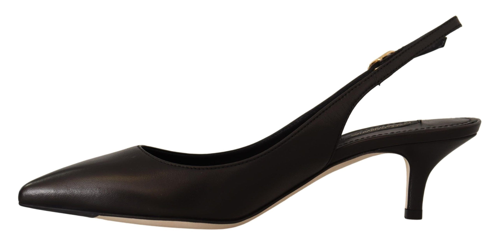 Escarpins élégants à bride arrière en cuir noir Dolce &amp; Gabbana