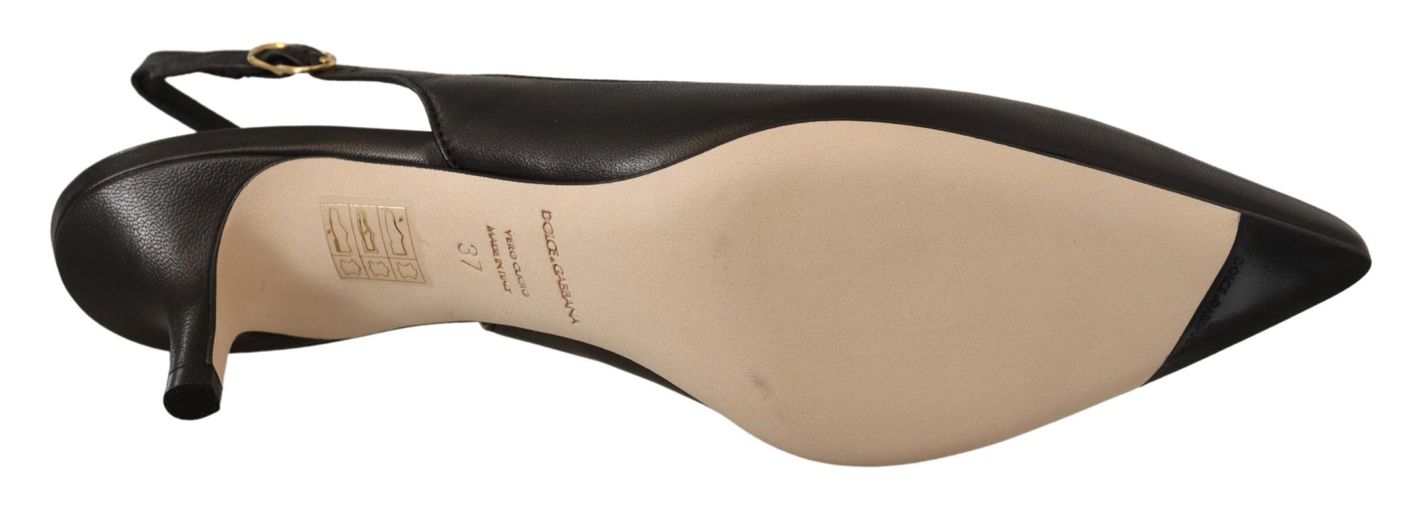 Escarpins élégants à bride arrière en cuir noir Dolce &amp; Gabbana