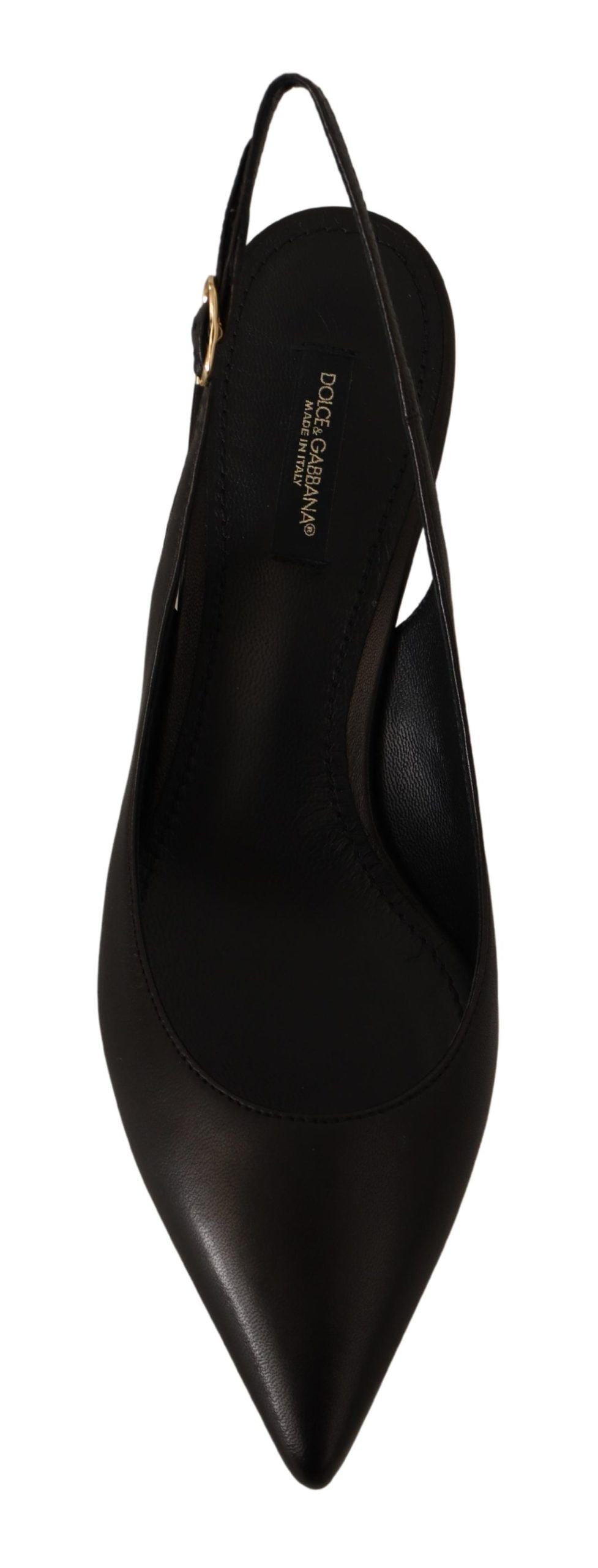 Escarpins élégants à bride arrière en cuir noir Dolce &amp; Gabbana