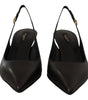 Escarpins élégants à bride arrière en cuir noir Dolce &amp; Gabbana