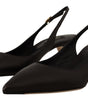 Escarpins élégants à bride arrière en cuir noir Dolce &amp; Gabbana
