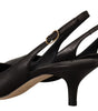 Escarpins élégants à bride arrière en cuir noir Dolce &amp; Gabbana