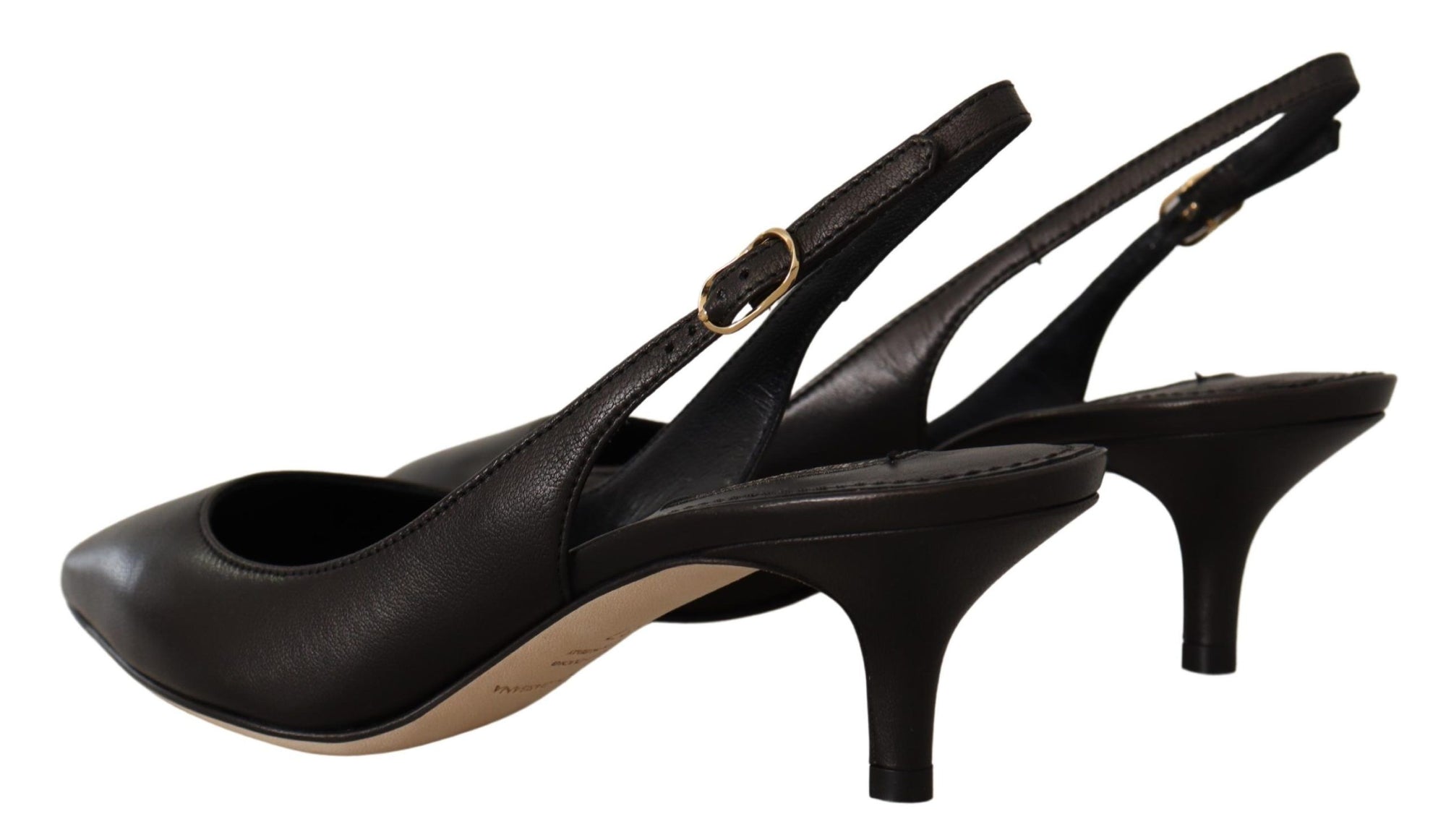Escarpins élégants à bride arrière en cuir noir Dolce &amp; Gabbana