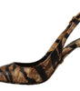 Dolce & Gabbana Brown Slingbacks Leather Tiger Shoes