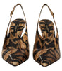 Dolce & Gabbana Brown Slingbacks Leather Tiger Shoes