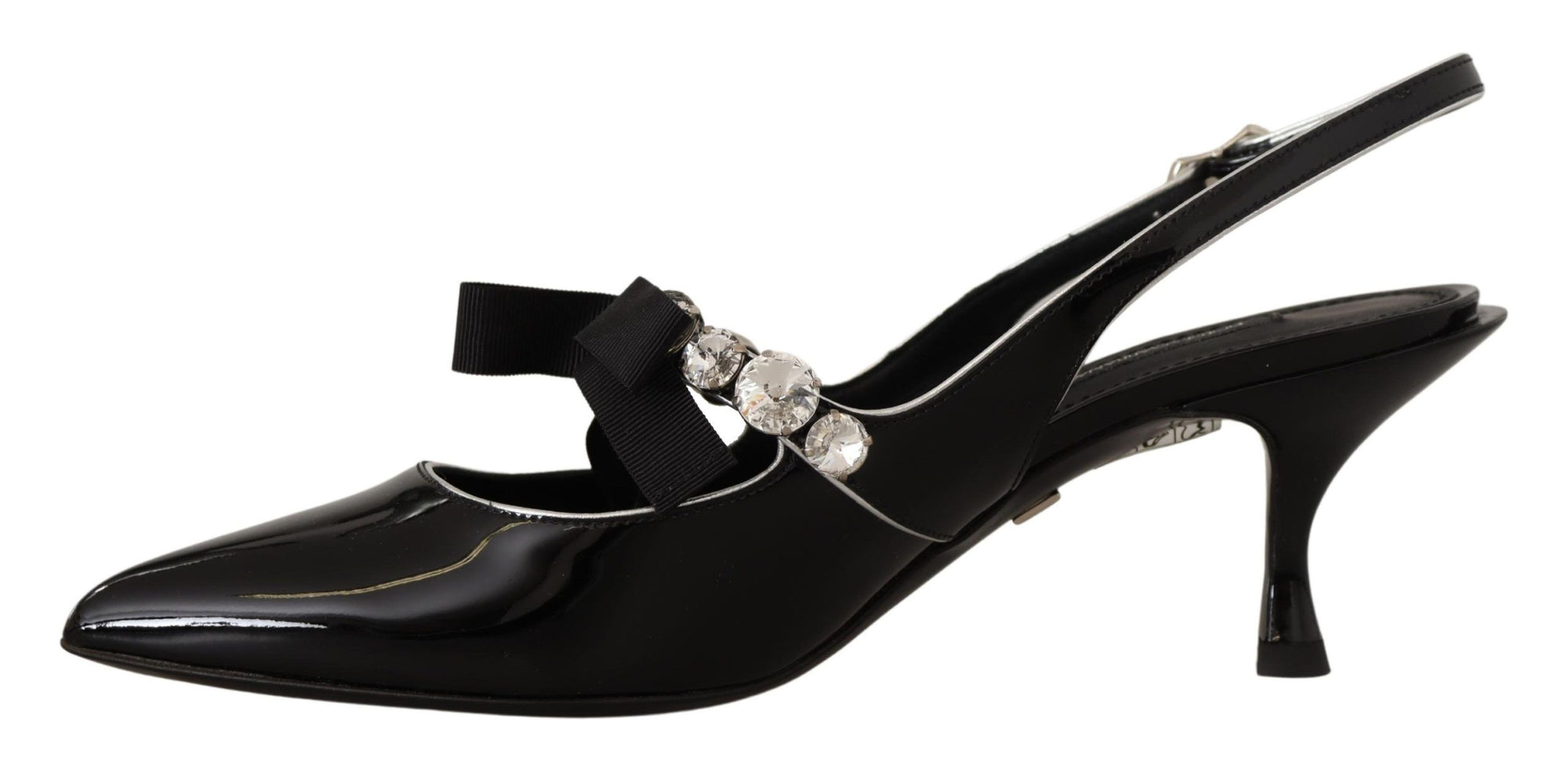 Dolce &amp; Gabbana - Escarpins élégants à talons et bride arrière en cristal