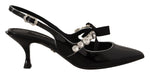 Dolce &amp; Gabbana - Escarpins élégants à talons et bride arrière en cristal