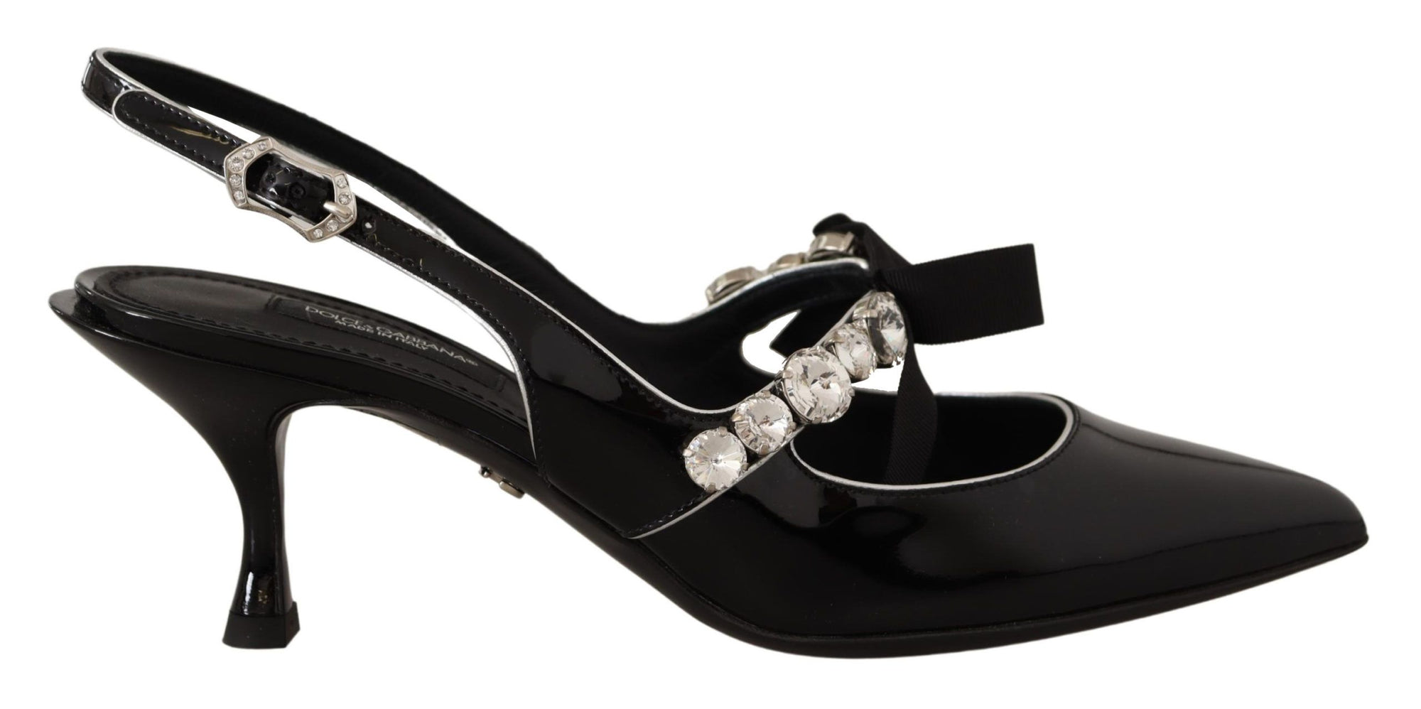 Dolce &amp; Gabbana - Escarpins élégants à talons et bride arrière en cristal