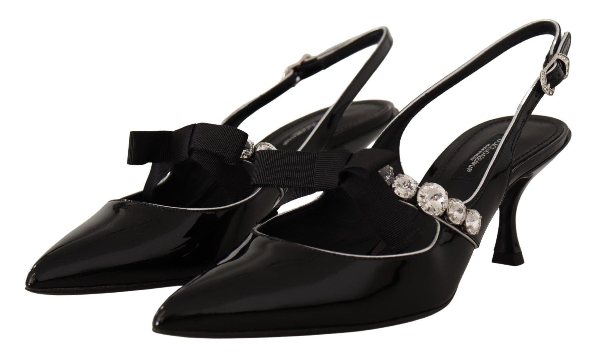 Dolce &amp; Gabbana - Escarpins élégants à talons et bride arrière en cristal