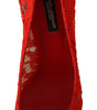 Escarpins à talons en dentelle Taormina en cristal rouge Dolce &amp; Gabbana