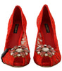 Escarpins à talons en dentelle Taormina en cristal rouge Dolce &amp; Gabbana