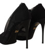 Dolce & Gabbana Black Tulle Stretch Boots Pumps Shoes