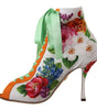 Dolce & Gabbana White Jersey Stretch Boots Open Toes Heels Shoes
