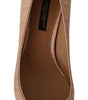 Dolce & Gabbana Beige Leather Pointed Heels Pumps Shoes