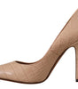 Dolce & Gabbana Beige Leather Bellucci Heels Pumps Shoes