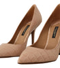 Dolce & Gabbana Beige Leather Bellucci Heels Pumps Shoes