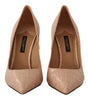Dolce & Gabbana Beige Leather Bellucci Heels Pumps Shoes