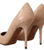 Dolce & Gabbana Beige Leather Bellucci Heels Pumps Shoes