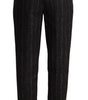 Dolce &amp; Gabbana Elegant High-Waisted Striped Tapered Pants