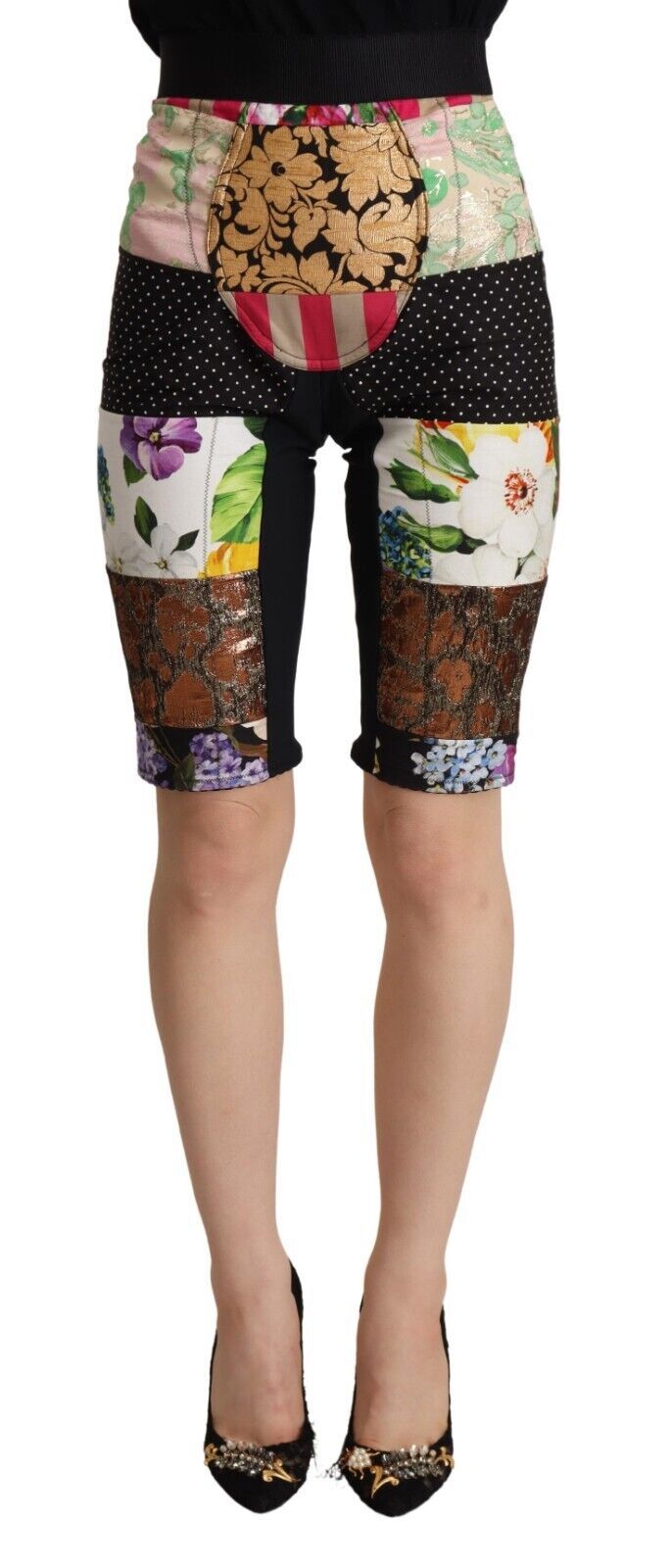 Dolce &amp; Gabbana Elegant Floral Cropped Pants in Purple Hues