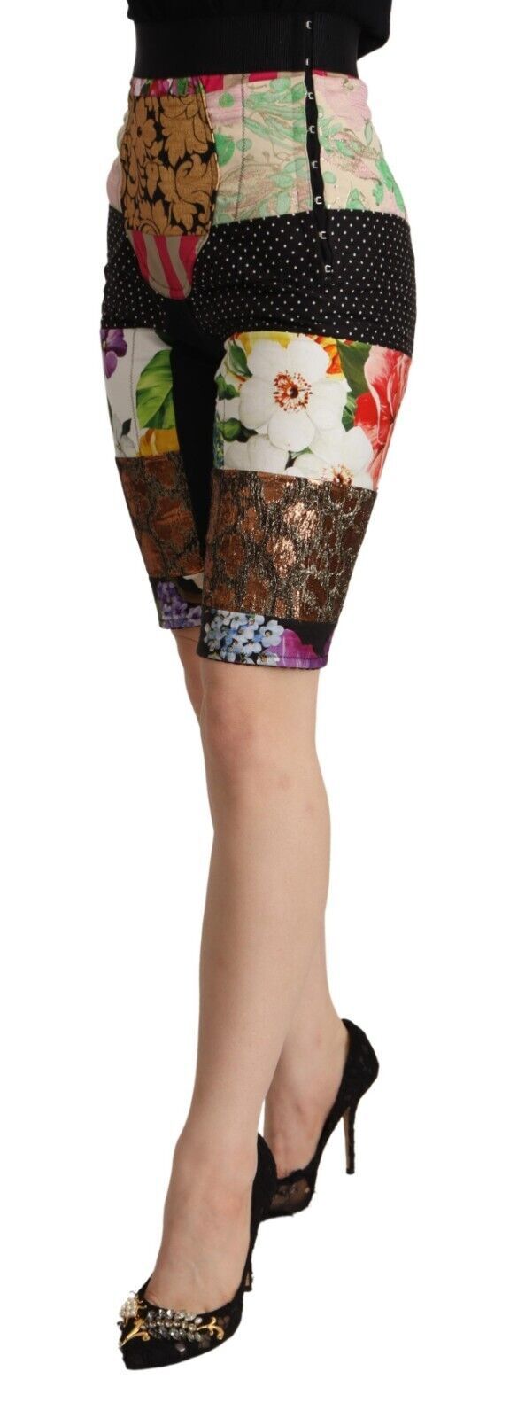Dolce &amp; Gabbana Elegant Floral Cropped Pants in Purple Hues