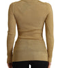 Dolce & Gabbana Gold Viscose Blend Buttons Cardigan Sweater