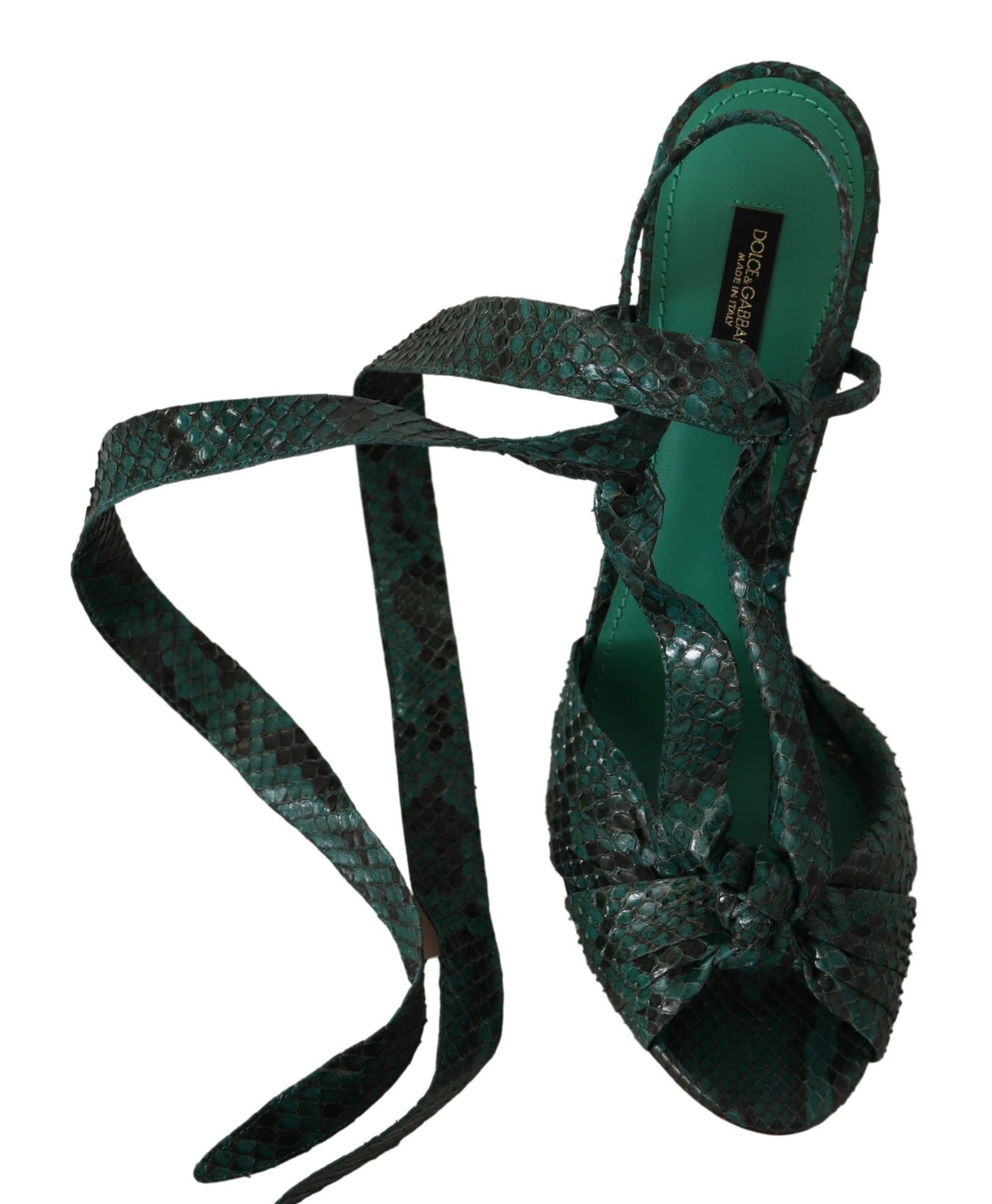 Dolce &amp; Gabbana Élégantes escarpins à lanières en python vert