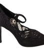 Escarpins à talons aiguilles élégants en dentelle noire Dolce &amp; Gabbana