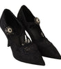 Escarpins à talons aiguilles élégants en dentelle noire Dolce &amp; Gabbana
