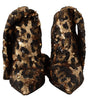 Dolce & Gabbana Gold Leopard Sequins Heels Boots Shoes