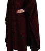 Dolce & Gabbana Black Red Cotton Checkered Over Coat Jacket