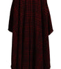 Dolce & Gabbana Black Red Cotton Checkered Over Coat Jacket
