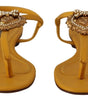 Dolce & Gabbana Mustard Leather Devotion Flats Sandals Shoes