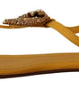 Dolce & Gabbana Mustard Leather Devotion Flats Sandals Shoes