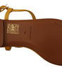 Dolce & Gabbana Mustard Leather Devotion Flats Sandals Shoes