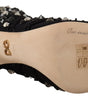Dolce & Gabbana Black Crystals Heels Zipper Short Boots Shoes