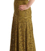 Dolce & Gabbana Brown Floral Lace Maxi Floor Length Dress