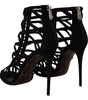 Dolce & Gabbana Black Suede Stiletto Heels Bette Sandals Shoes