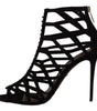 Dolce & Gabbana Black Suede Stiletto Heels Bette Sandals Shoes