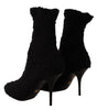 Dolce & Gabbana Elegant Black Mid-Calf Viscose Boots