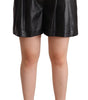 Dolce & Gabbana - Short taille haute élégant en cuir noir