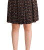 Dolce &amp; Gabbana Chic Brown A-line Pleated Mini Skirt