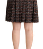Dolce &amp; Gabbana Chic Brown A-line Pleated Mini Skirt