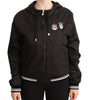 Dolce & Gabbana Black Polyester Hooded Bomber Full Zip Jacket
