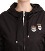 Dolce & Gabbana Black Polyester Hooded Bomber Full Zip Jacket