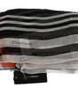 Dolce & Gabbana Multicolor Striped Silk Shawl Fringes Scarf