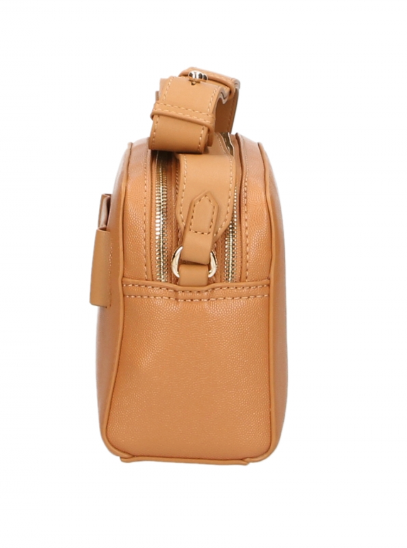 Sac bandoulière Plein Sport Chic couleur camel avec double fermeture éclair
